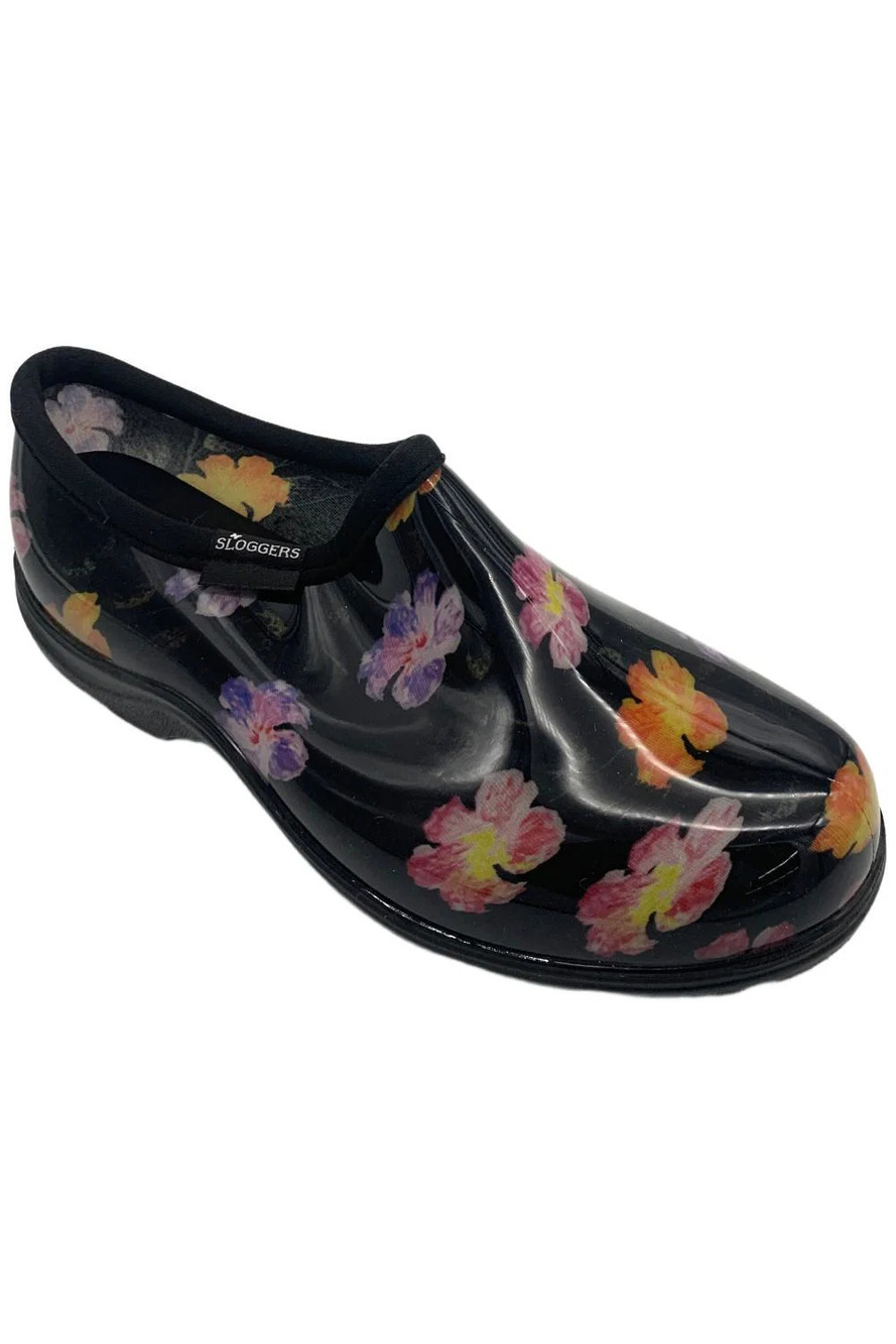 Sloggers Women's  Waterproof Bold Floral Garden Shoes Multi Pansy - Medium